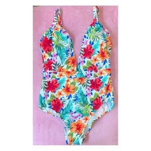 One piece tropical swimsuit